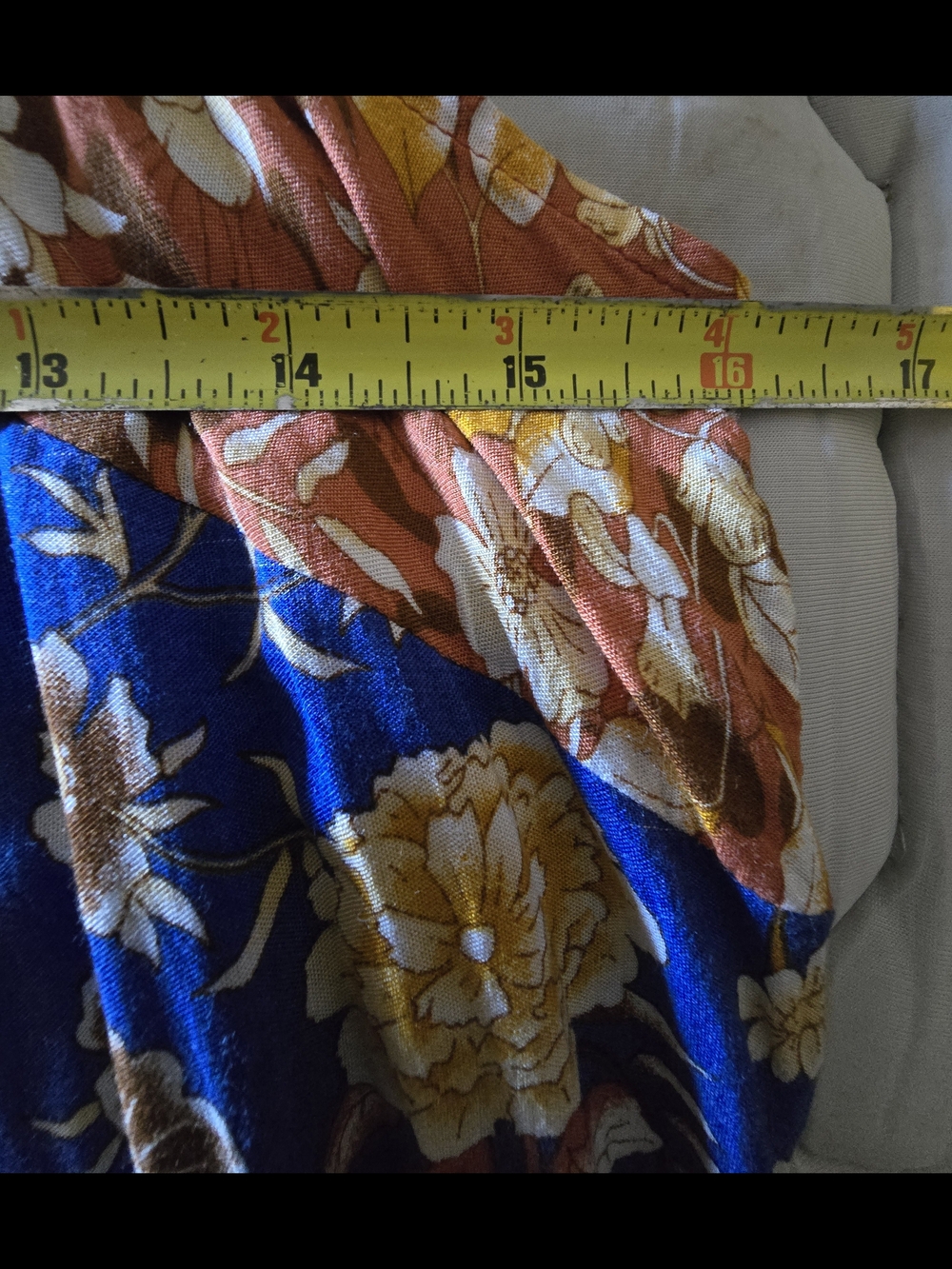Blue Floral Midi Dress with Yellow Bloom Print - Picture 4 of 4